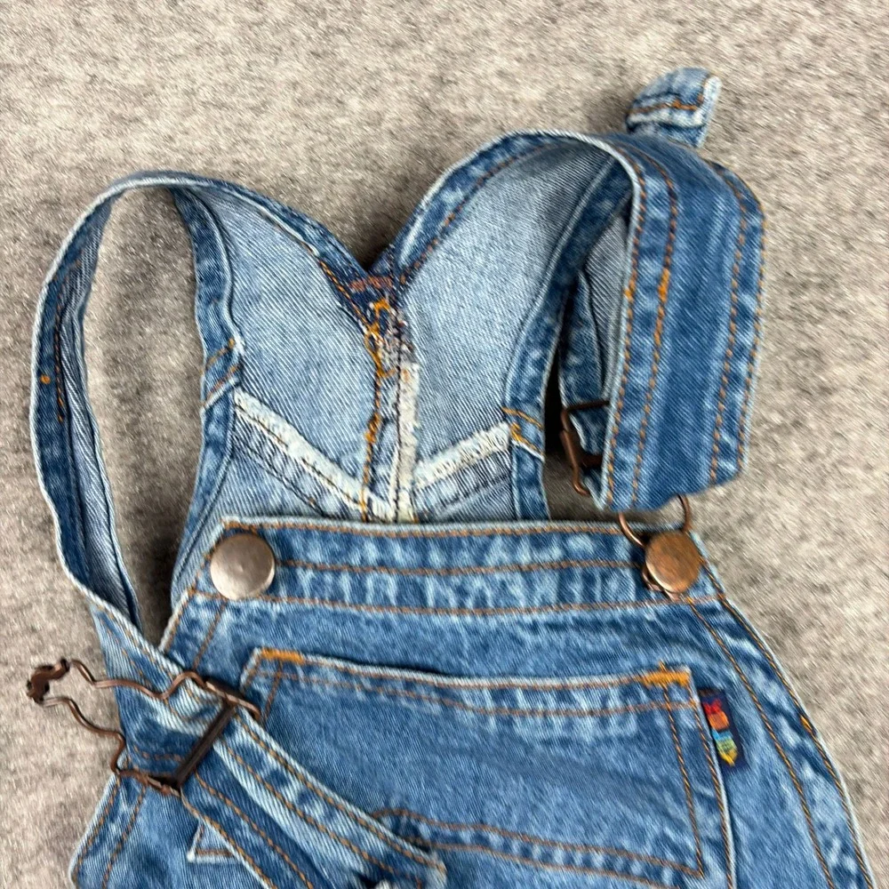 Kids Overalls Unisex 2T Vintage Denim Blue Jean Bib‎ Pocket Adjustable Straps